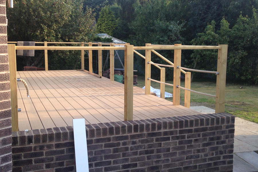 Joiner Made Composite garden decking. Carpenters in Leeds Yorkshire