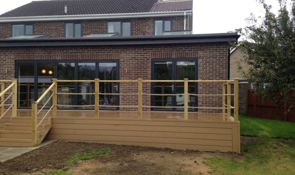 Joiner Made Composite garden decking. Carpenters in Leeds Yorkshire