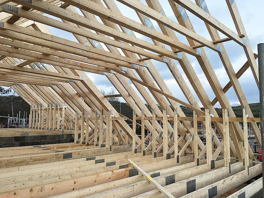 Attic Trusses Erected in Halifax Yorkshire by Carpenters