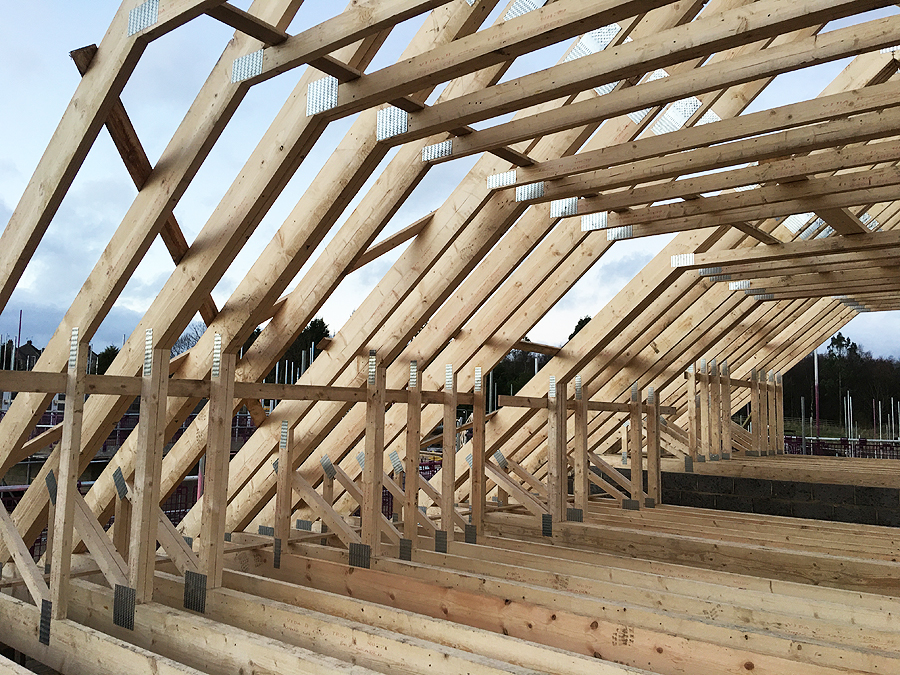 Attic Trusses Erected in Halifax Yorkshire by Carpenters