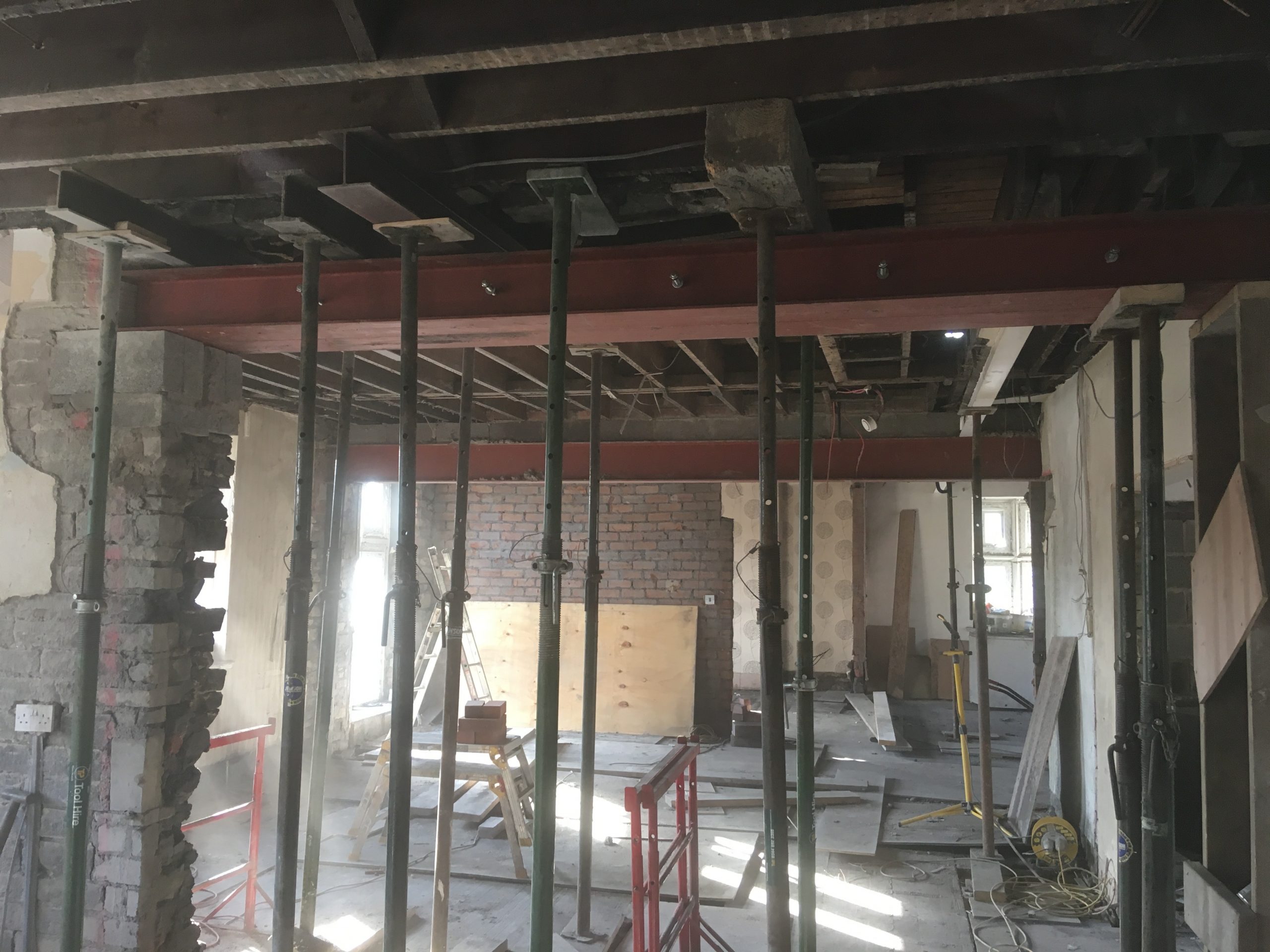 Walls and Chimney Removal and Steels Installed